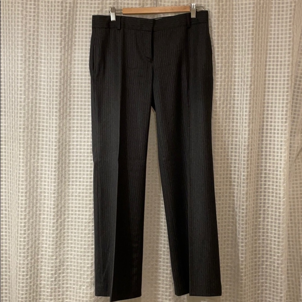 J.Crew City Fit Dark Gray Flannel Pinstripe Pants